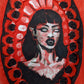 Vampire Portrait Wall Art - Underglaze black and red