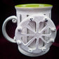 Ghost Ferris Wheel Mug - Ceramic Pottery with White and Green