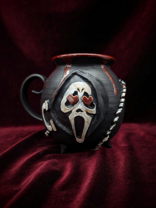 .Heart Eyes Ghost Face Cauldron Mug