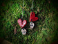 .Heart and Skull Dangly Earrings